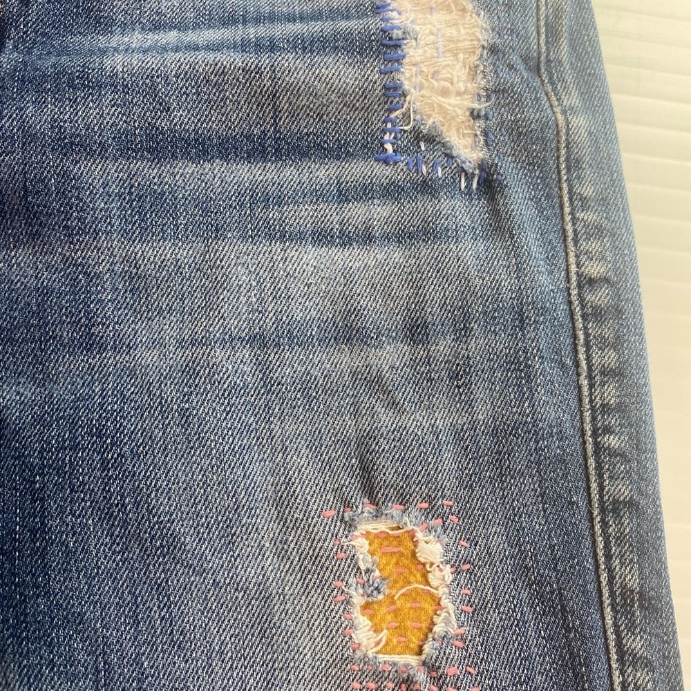7 For All Mankind Sashiko Josefina Skinny Boyfriend Jeans Distressed 24 (28)* - Picture 5 of 8